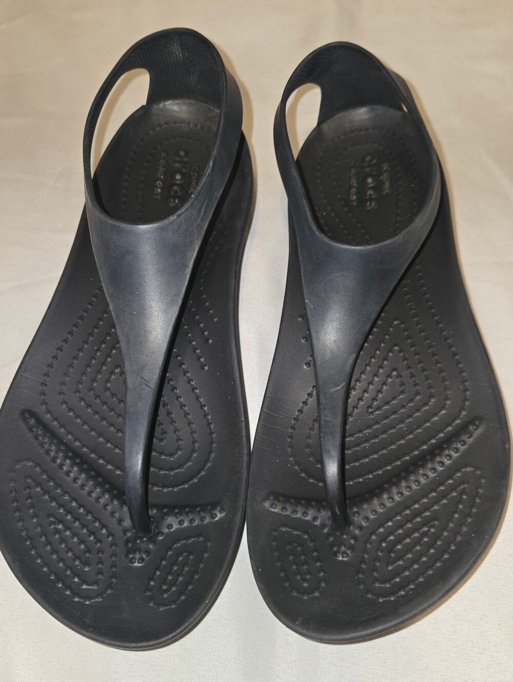Crocs Sexi Serena Thong Sandals in Black Sz 7 - Picture 2 of 10